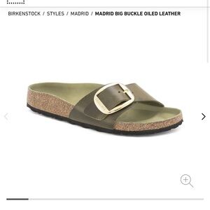 Birkenstock Madrid Big Buckle Sandals -Olive green size 38